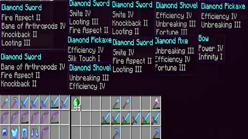 Danh sách 43 phù phép trong Minecraft và công dụng chi tiết