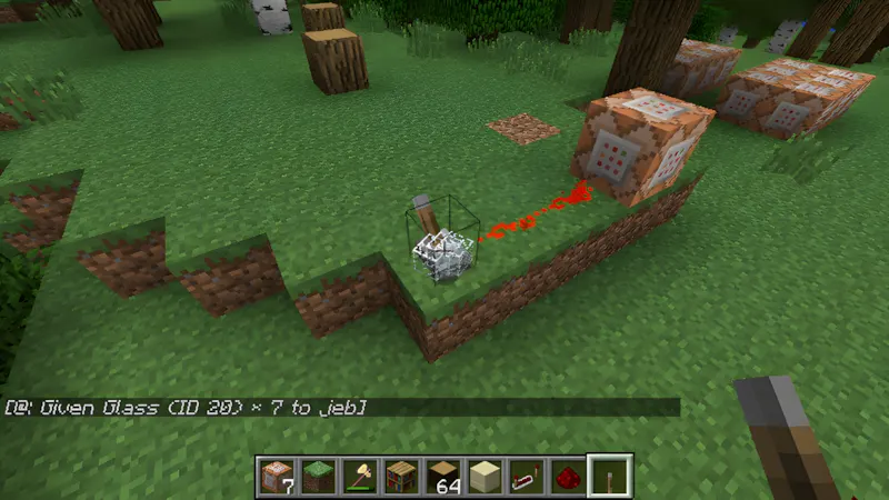 Nhập lệnh vào command blocks