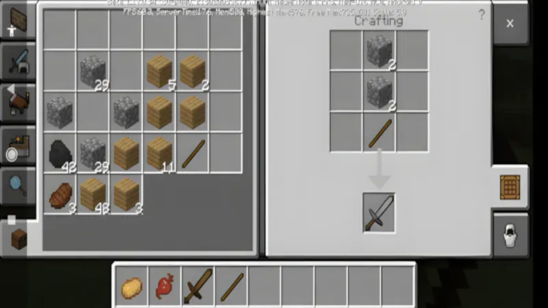 Cách chế tạo kiếm đá trong Minecraft