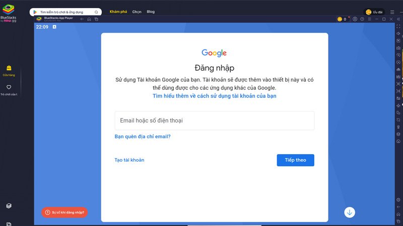 Đăng nhập tài khoản Google để hoàn tất thiết lập.