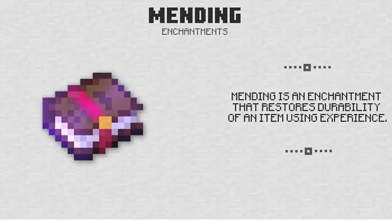 Mending – enchantment mới sửa đồ bằng XP