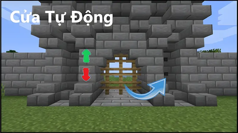 Cách Làm Cửa Tự Động Trong Minecraft Bằng Piston và Đá Đỏ (Redstone) Chi Tiết Nhất