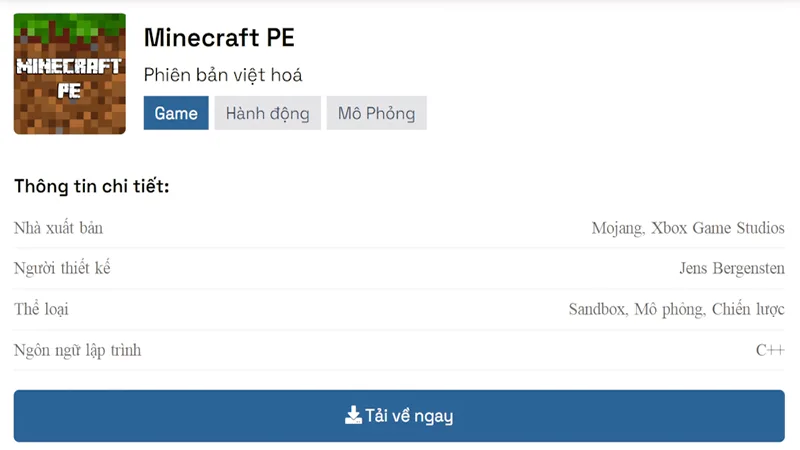 Bước 1: Tải File APK Minecraft PE
