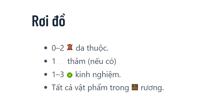 Vật phẩm rơi ra khi bị hạ